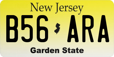 NJ license plate B56ARA