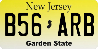 NJ license plate B56ARB