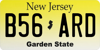 NJ license plate B56ARD