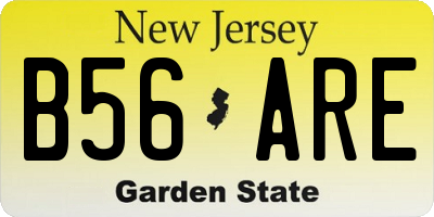 NJ license plate B56ARE