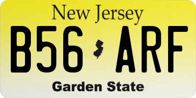 NJ license plate B56ARF