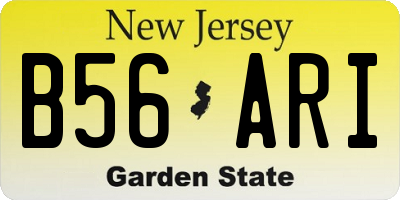 NJ license plate B56ARI