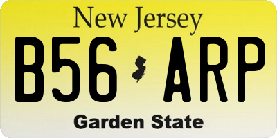 NJ license plate B56ARP