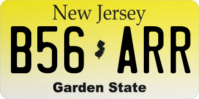NJ license plate B56ARR