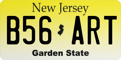NJ license plate B56ART
