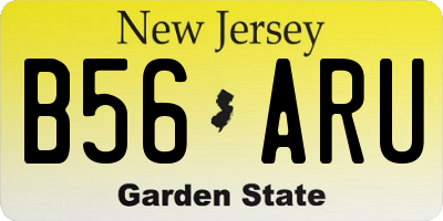NJ license plate B56ARU