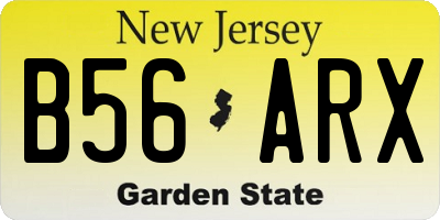 NJ license plate B56ARX