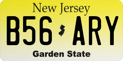 NJ license plate B56ARY