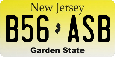 NJ license plate B56ASB