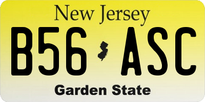 NJ license plate B56ASC