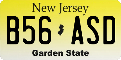 NJ license plate B56ASD