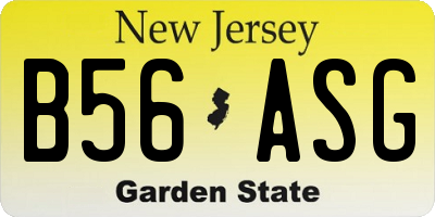 NJ license plate B56ASG