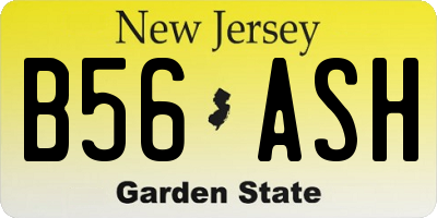 NJ license plate B56ASH