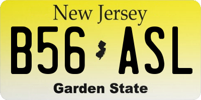 NJ license plate B56ASL