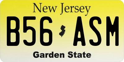 NJ license plate B56ASM