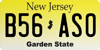 NJ license plate B56ASO