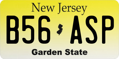 NJ license plate B56ASP