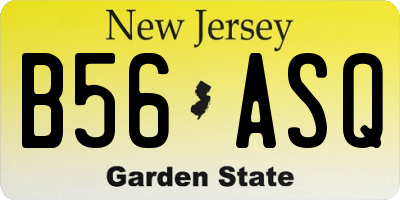 NJ license plate B56ASQ