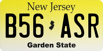 NJ license plate B56ASR