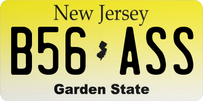 NJ license plate B56ASS
