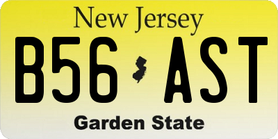 NJ license plate B56AST