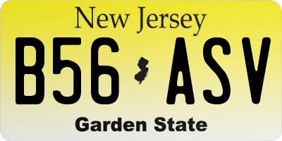 NJ license plate B56ASV