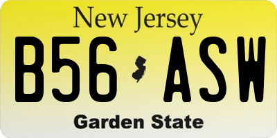 NJ license plate B56ASW