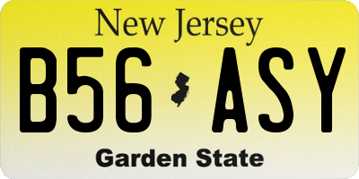 NJ license plate B56ASY