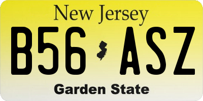 NJ license plate B56ASZ