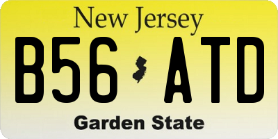 NJ license plate B56ATD