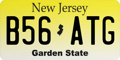 NJ license plate B56ATG