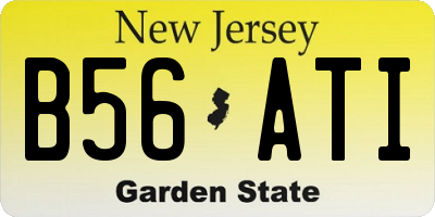 NJ license plate B56ATI