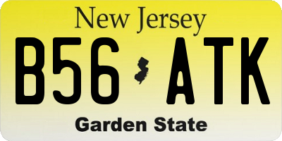 NJ license plate B56ATK