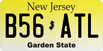 NJ license plate B56ATL