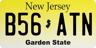 NJ license plate B56ATN