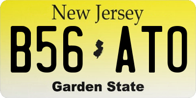 NJ license plate B56ATO
