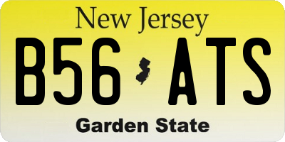 NJ license plate B56ATS