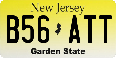 NJ license plate B56ATT