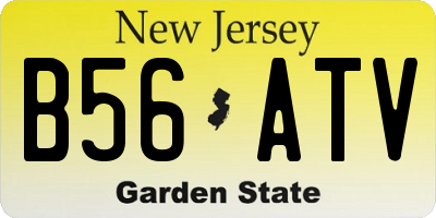 NJ license plate B56ATV
