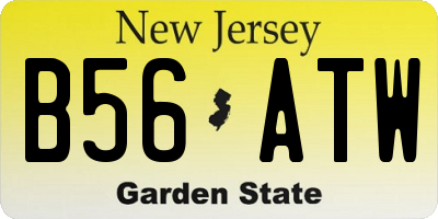 NJ license plate B56ATW