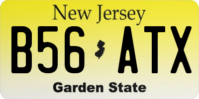 NJ license plate B56ATX
