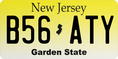 NJ license plate B56ATY