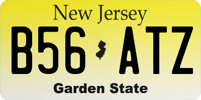 NJ license plate B56ATZ