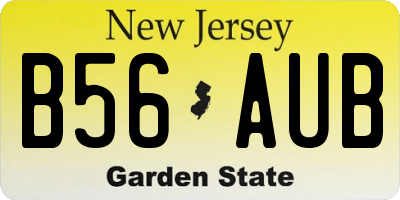 NJ license plate B56AUB