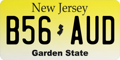 NJ license plate B56AUD