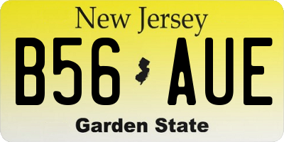 NJ license plate B56AUE