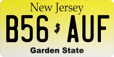 NJ license plate B56AUF