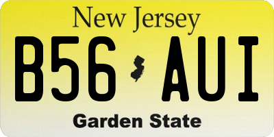 NJ license plate B56AUI