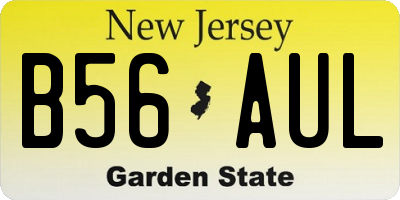 NJ license plate B56AUL