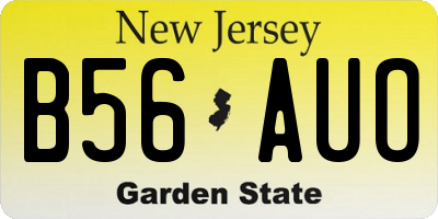 NJ license plate B56AUO